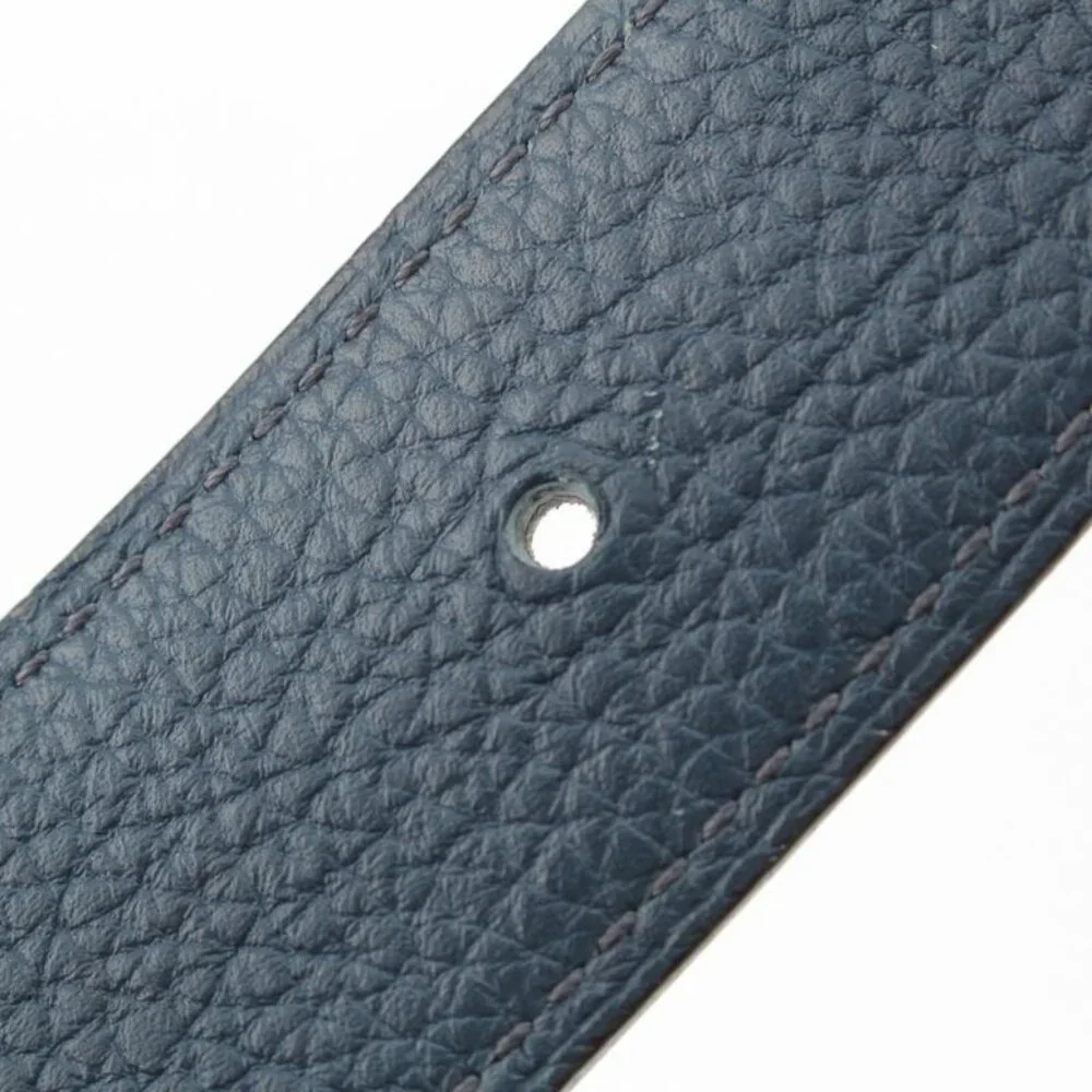 Hermes Leather Buckle Gold Belt Black Blue - Picture 8 of 10